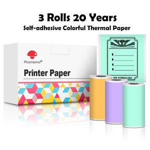 3 Rolls Self-Adhesive Transparent Sticker Thermal Paper for T02 M02X Label Sticky DIY Photo Texts Study Notes Printing